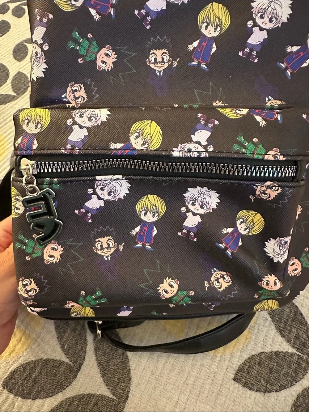 Hot Topic Black Mini Backpack with Colorful Anime Character Print